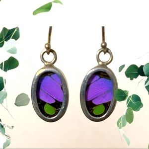 Butterfly wing earrings silver